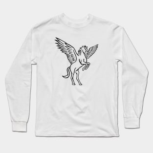 Simple Pegasus on Red Long Sleeve T-Shirt